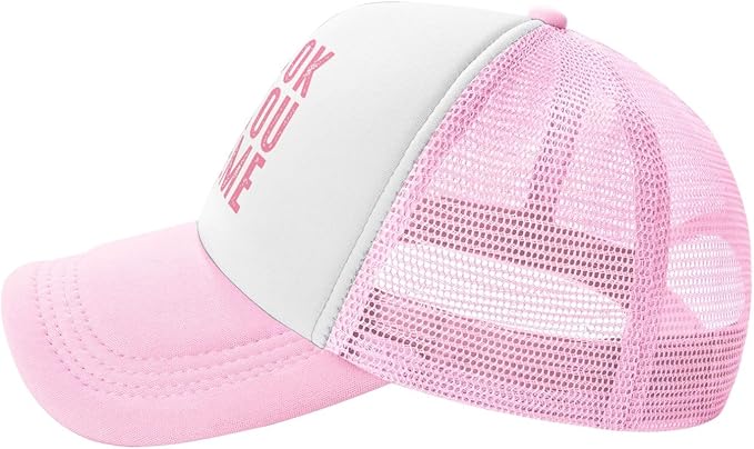 Put It On My Husband's Tab Drinking Trucker Hat - Funny Pink Trucker Hat for Women and Men