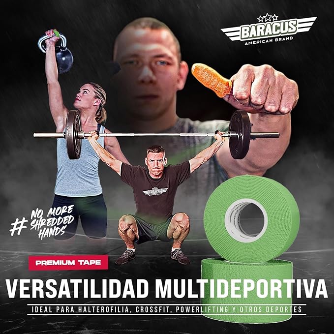 BARACUS Premium Thumb Tape Cross Training and Weightlifting for The Best Hook Grip - 23 ft Long - WOD Tape Chalk and Sweat Proof - Hook Grip Lifting Athletic Thumb Tape (Pure White)