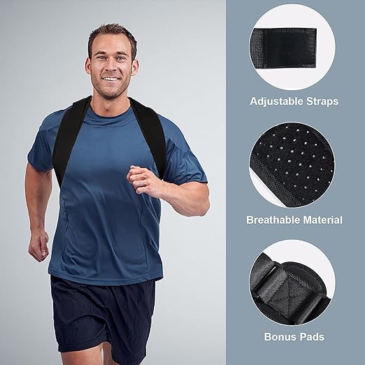 Posture Corrector for Women & Men, Adjustable & Breathable Upper Back Brace, Back Straightener Posture Corrector Support straightener, Providing Pain Relief from Lumbar