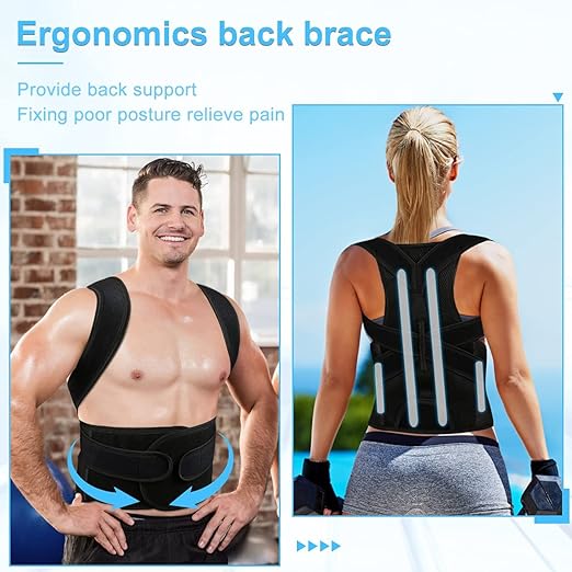 PAZAPO Posture Corrector for Men&Women - Back Brace for Lumbar Support and Upright - Breathable Back Straightener Back,(Medium(29-33 Inches))