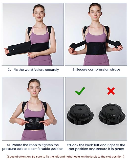 Back Brace Posture Corrector for Women & Men-Knob Adjustable Back Support Straightener-Upper and Lower Back Pain Relief-Scoliosis, Shoulder Posture Corrector- Neck Hump, Hunchback M(23"-30")