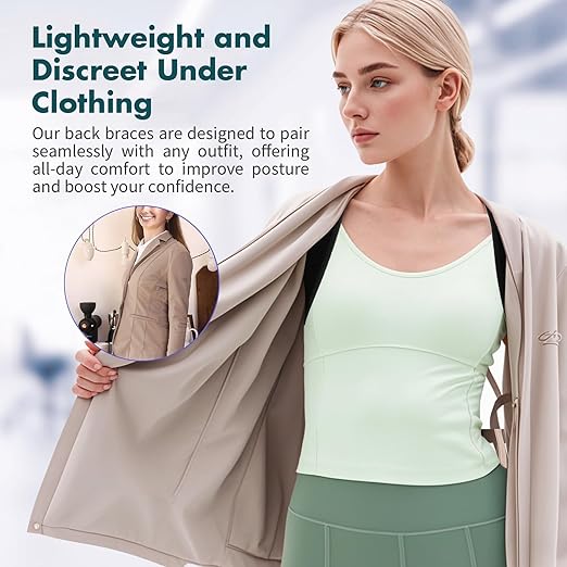 Posture Corrector for Women and Men – Adjustable Back Brace for Posture Support,Comfortable and Breathable Back Straightener for Pain Relief (Medium)