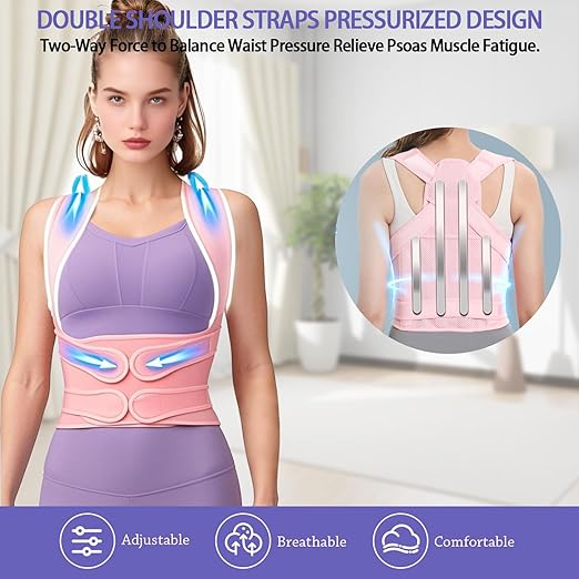 Back Brace Posture Corrector for Women and Men,Adjustable Full Back Brace and Shoulder Straightener,for Back Pain Relief,Hunchback Correction,Scoliosis,Posture Trainer