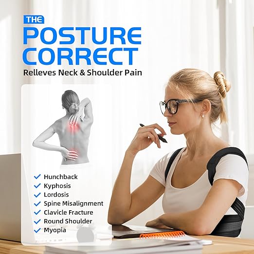 Posture Corrector for Women/Men/Kids, Adjustable Upper Back Brace for Back Pain Relief, Lightweight Posture Support Straightener for Teenagers Boys Girls to Improve Slouch, Prevent Humpback, L