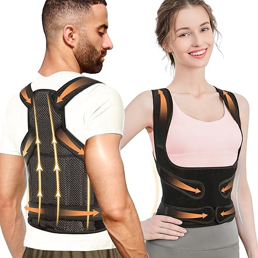 Back Brace Posture Corrector for Women and Men, Adjustable Shoulder Straightener, Posture Corrector Relieves Upper and Lower Back Pain, Lumbar, Neck, Scoliosis, Improves Hunchback, Shoulder Pain (Medium)