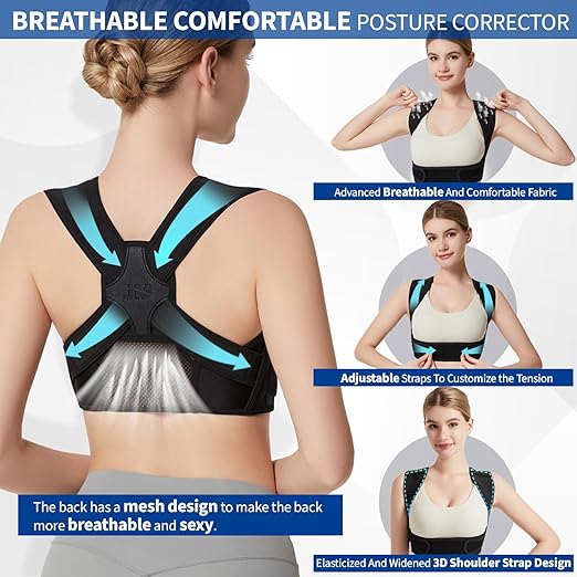 Posture Corrector for Back Support: Adjustable Shoulder Posture Brace for Men and Women (Small/Medium)