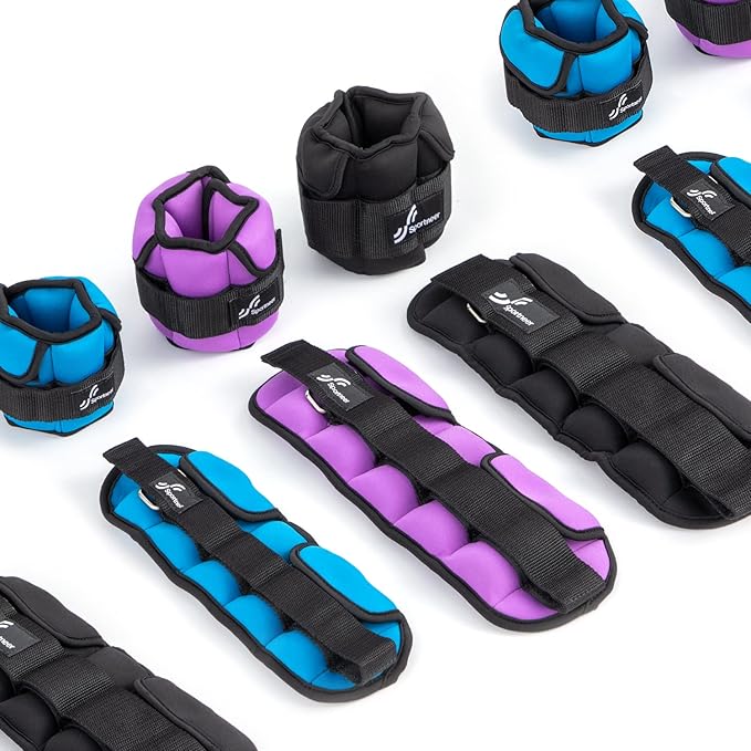 Sportneer Adjustable Ankle Weights for Women and Men:1 1 2 2 3 3 4 4 6 6 7 7 8 8 10 10 lbs