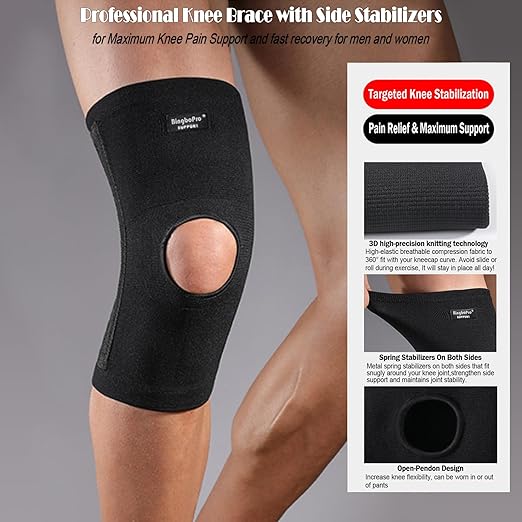 Professional Knee Brace With Stabilizer For Men Women,Compression Knee Sleeve Support Brace for Pain Relief, Fast Recovery,Meniscus Tear,ACL,MCL,Arthritis,Running,Sport Protection