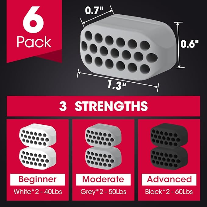 CXYARY 6PCS Jaw Exerciser for Men & Women 3 Resistance