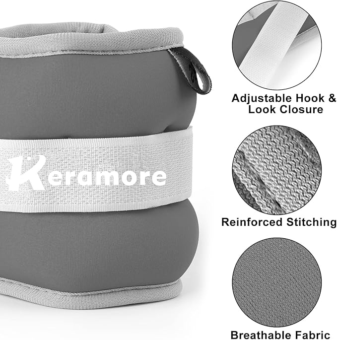 Ankle Weights, 1/2/3/4/5/6/8/10/12 LBS (1 Pair) Wrist Arm