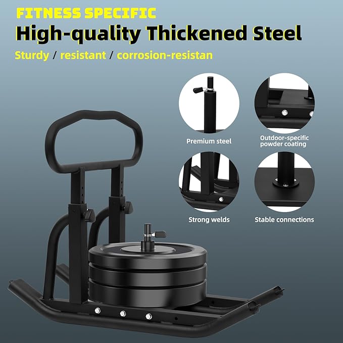 Weight Sled, Fitness Sled, Fitness Strength Training Sled,Adjustable 1" and 2" Weight