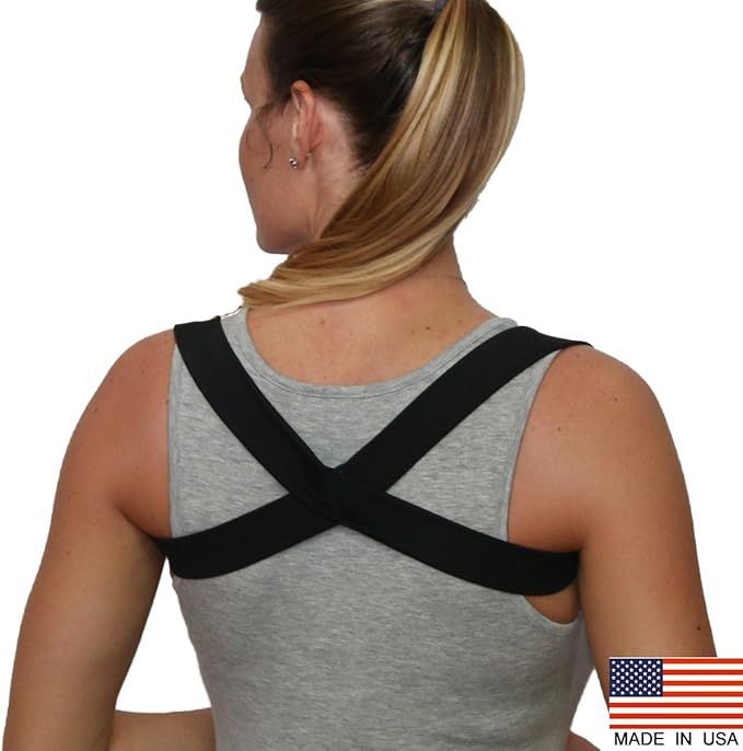 Posture Corrector Brace/Wear 15 Minutes A Day to Impove Posture Posturific Brace - Available in Colors and Sizes (Black Medium)