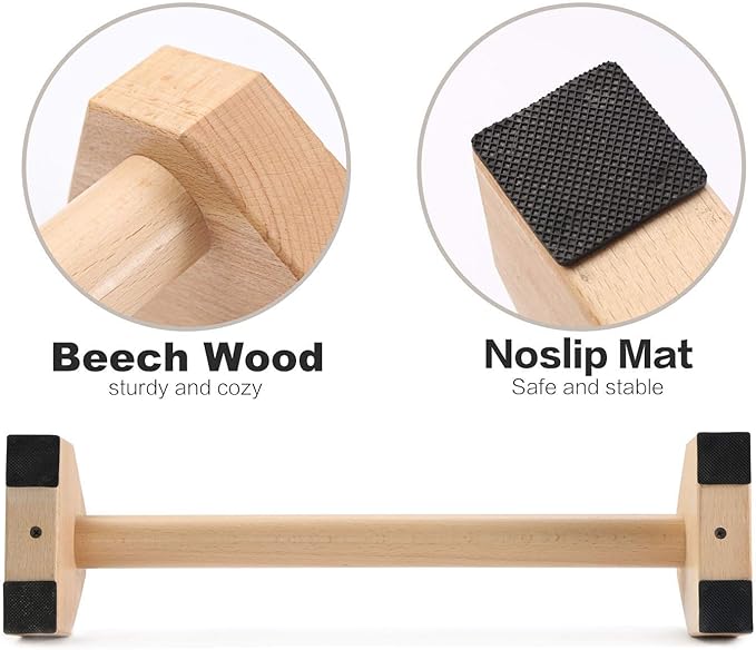 Pushup Stands - Wooden Push Up Bars Gym