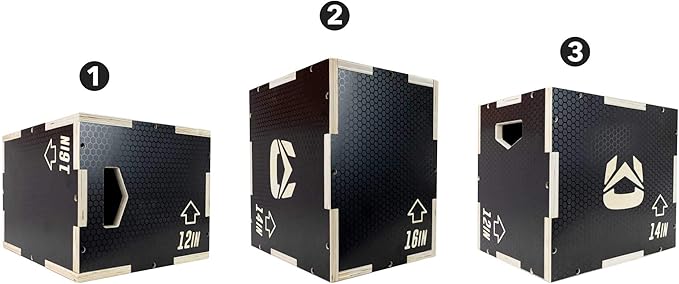 Plyo Box - Anti-Slip Wood 3-in-1 Plyometric Jump