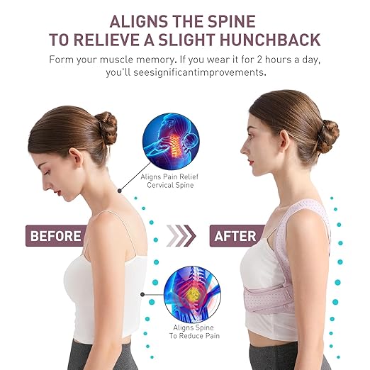 Posture Corrector For Women, Adjustable Back Brace For Posture, Back Posture Corrector Providing Pain Relief From Lumbar, Neck, Shoulder, And Clavicle, Back (L/XL Upper Waist 35-45 Inch)
