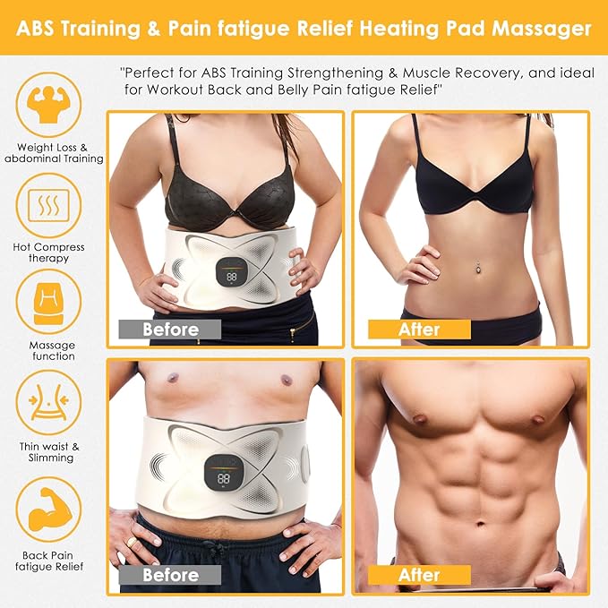 Portable Abdominal Training Belt with Heating Pad