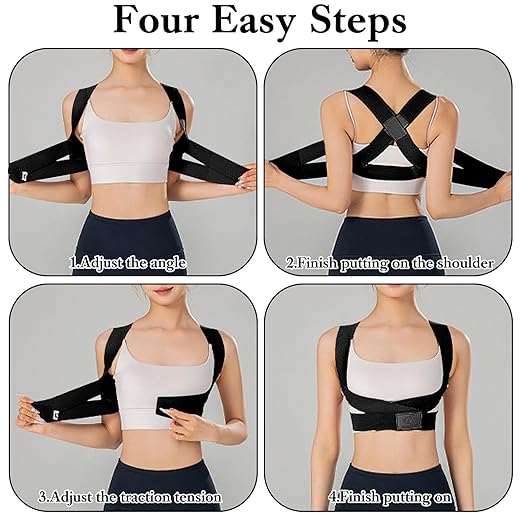 Back Straightener, Adjustable Posture Corrector Belt, Shoulder Corrector for Women, Invisible Posture Brace for Improving Back and Neck Postures Relief Pain(S Size)