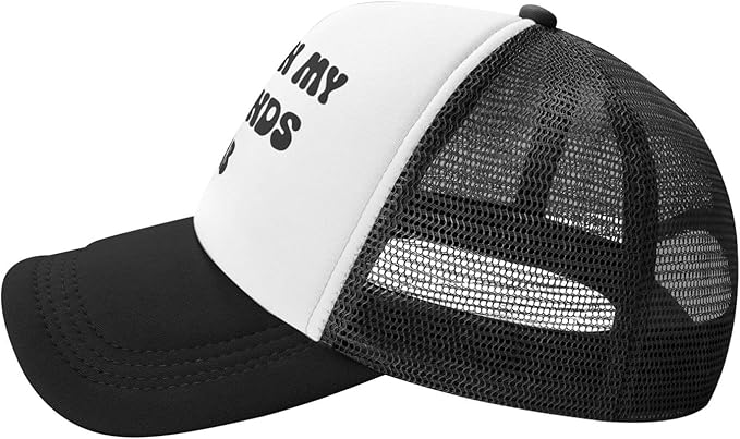 Put It On My Husband's Tab Drinking Trucker Hat - Funny Pink Trucker Hat for Women and Men