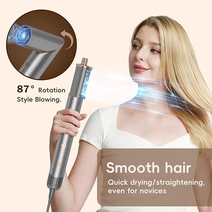 8 in 1 Hair Dryer Air Styler, 110000 RPM High Speed Rotate Air Styler Wrap, Hair Dryer Brush Set for Auto Curling, Fast Drying Styling, Volumizing, Straighten, Smooth, Meets Daily Needs for Women