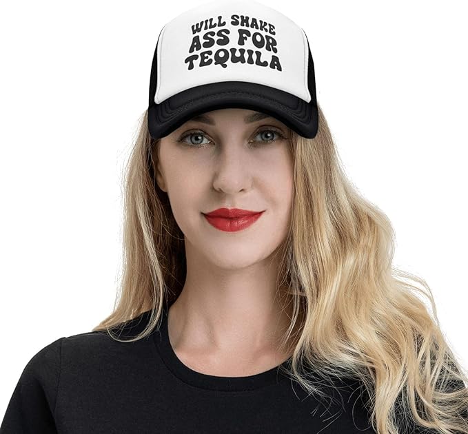 Put It On My Husband's Tab Drinking Trucker Hat - Funny Pink Trucker Hat for Women and Men