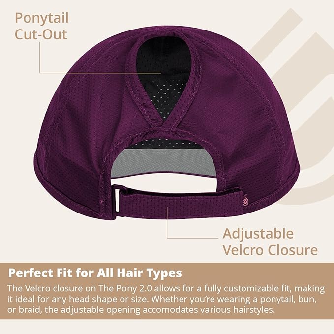 Pony 2.0 Sweat-Wicking Ponytail Hat for Women - Adjustable Baseball Cap for Running, Workouts, Tennis & Outdoors
