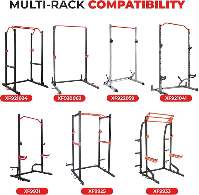 Sunny Health & Fitness Power Cage Squat Rack Upgrade Attachments, Dip Bar, Plate Bar Holder, Belt Squat, J Hook, Lat, Adapter, U Ring, Pull Up Bar, Landmine, Captain's Chair, Tricep Rope For Home Gym