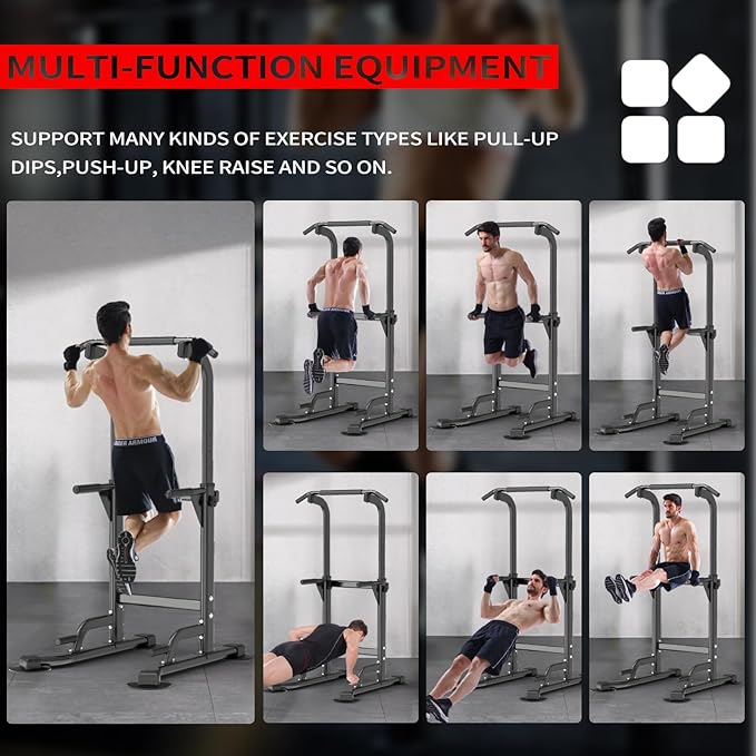 Pull Up Dip Station For Home Gym Strength 330LBS T055CDC T055CDC