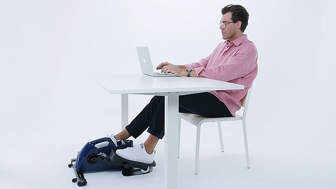 JFIT Mini Elliptical – Under Desk & Standing Workout, Compact, Quiet, Adjustable Resistance, LCD Monitor for Progress Tracking