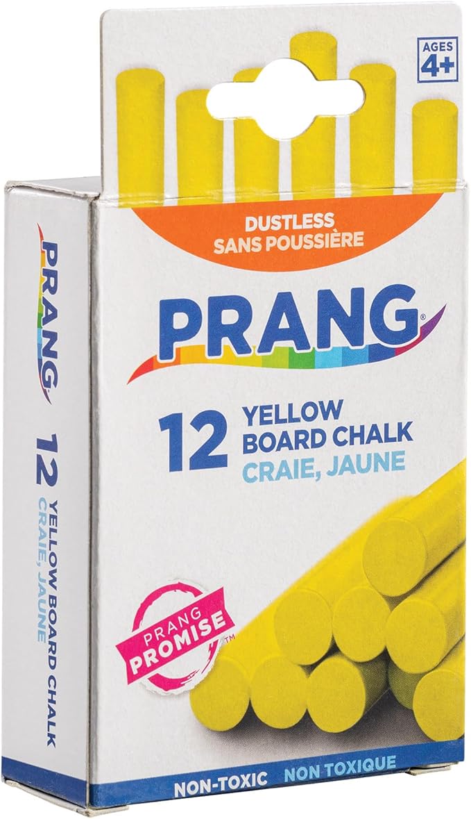 Prang Board Chalk, Yellow, 12 Count