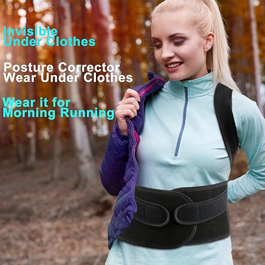 PAZAPO Posture Corrector for Men and Women - Back Brace Full Back Support Straightener for Hunchback - Upper and Lower Lumbar to Relieve,X-Large(37-42 Inches)