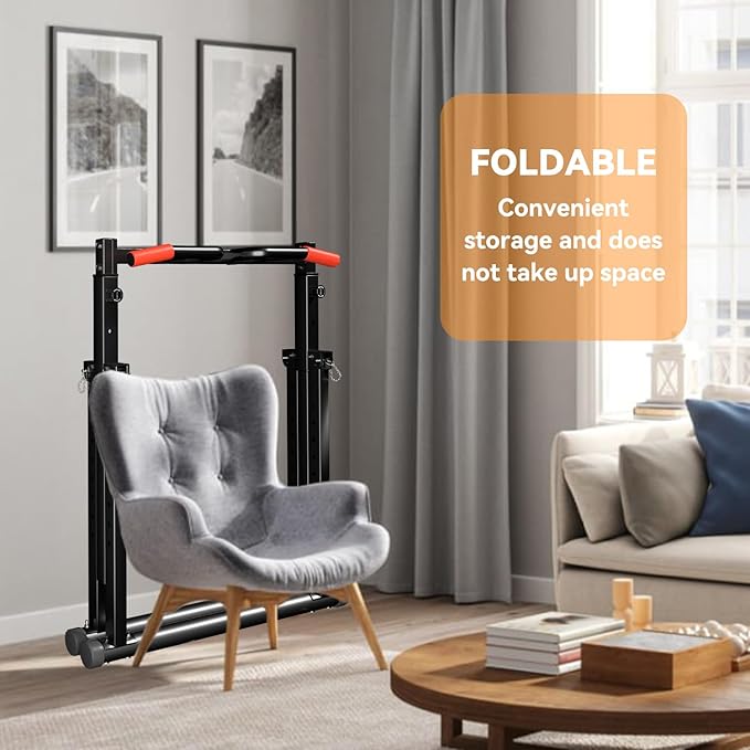 Power Tower Pull Up Dip Station Foldable 450LBS