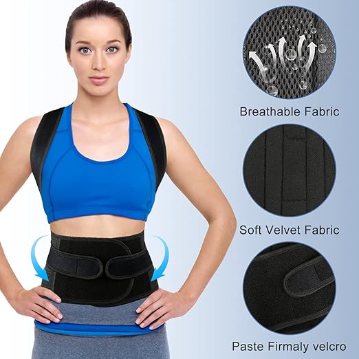 Back Brace Posture Corrector for Women and Men - Adjustable Posture Back Brace for Upper and Lower Back Pain Relief - Improve Back Posture and Lumbar Support,Small(Waist:24-29 Inches)