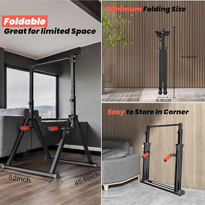 DOBESTS Foldable Power Tower Pull Up Bar Dip 700lbs