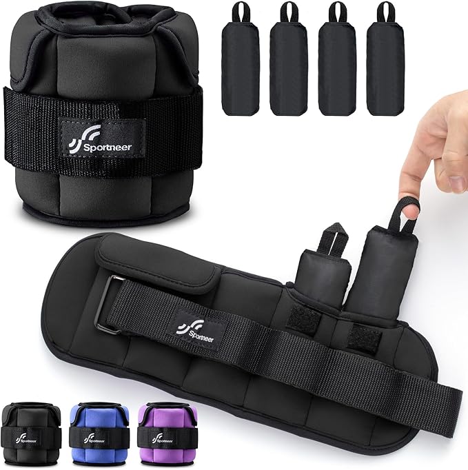Sportneer Adjustable Ankle Weights for Women and Men:1 1 2 2 3 3 4 4 6 6 7 7 8 8 10 10 lbs
