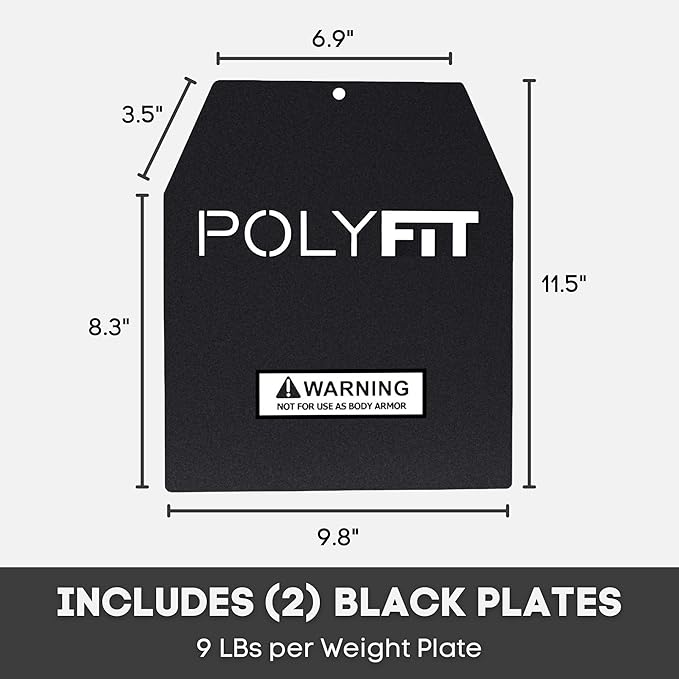 Weight Vest Plates - Weighted Plates for Strength 4lb, 6lb, 6lb, 9lb, 9lb, 14lb, 14lb, 19lb 19lb Pairs