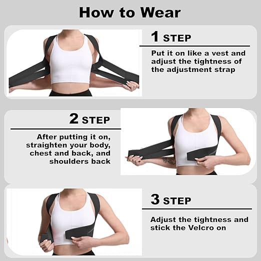 Posture Corrector for Women and Man - Posture Trainer for Neck Hump & Scoliosis Correction | Adjustable, Comfortable, and Pain-Relieving | Ideal for Desk Workers & Long-Term Wear(Small)