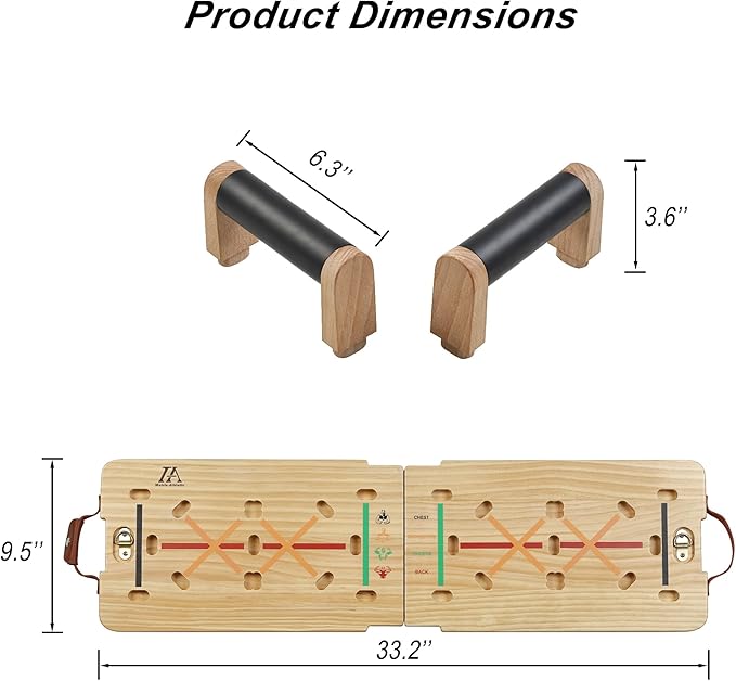 Vimexciter Solid Wooden Push Up Board Kit