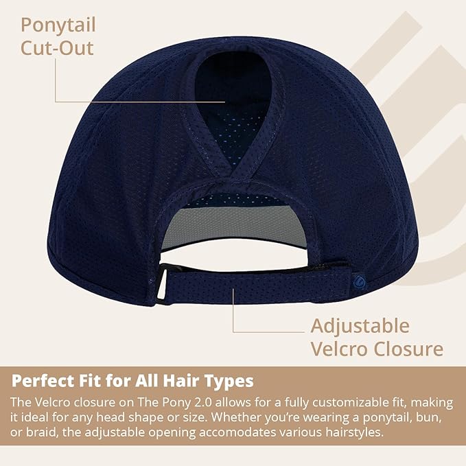 Pony 2.0 Sweat-Wicking Ponytail Hat for Women - Adjustable Baseball Cap for Running, Workouts, Tennis & Outdoors