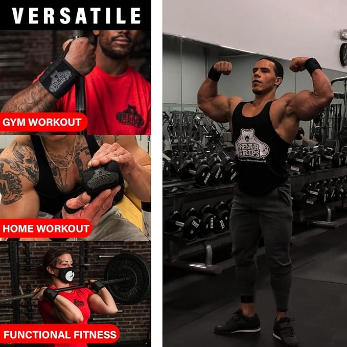 Bear Grips Wrist Wraps for Weightlifting | Weight Lifting Wrist Straps for Weightlifting | Extra Strength Gym Wrist Wraps | Two Wrist Wrap Per Pack | 12β & 18β | Lifting Wrist Wraps for Men & Women