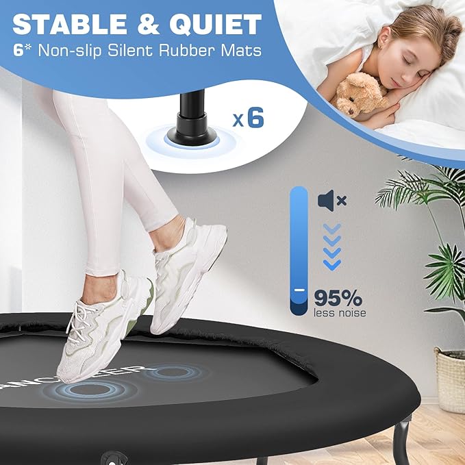 ANCHEER 50" Rebounder Trampoline for Adults- 2025 Foldable 450lbs/550lbs, for