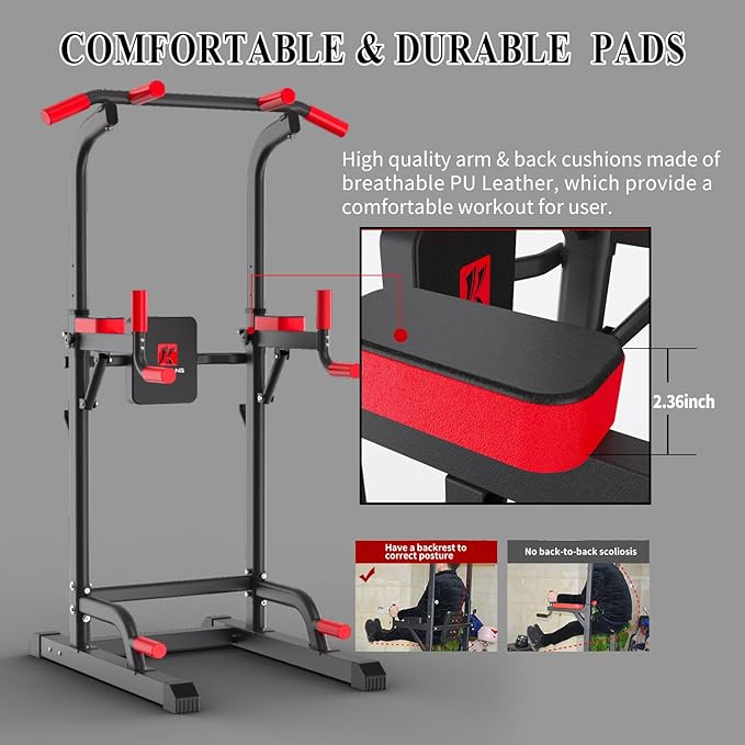 Power Tower Dip Station 85.5" for Equipment,400LBS
