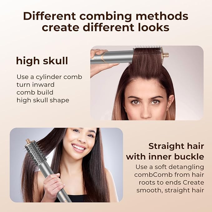 8 in 1 Hair Dryer Air Styler, 110000 RPM High Speed Rotate Air Styler Wrap, Hair Dryer Brush Set for Auto Curling, Fast Drying Styling, Volumizing, Straighten, Smooth, Meets Daily Needs for Women