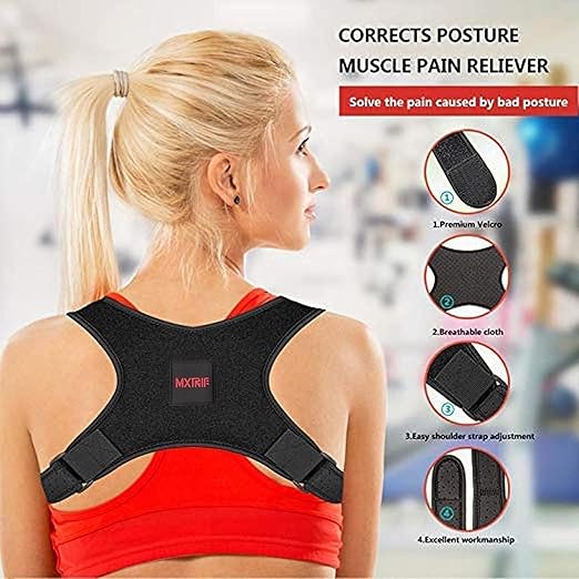 Posture Corrector for Women and Men, Adjustable Back Brace for Spine Alignment and Posture Support, Upper Back Pain Relief, Comfortable and Effective Back Brace for Better Posture (Medium)