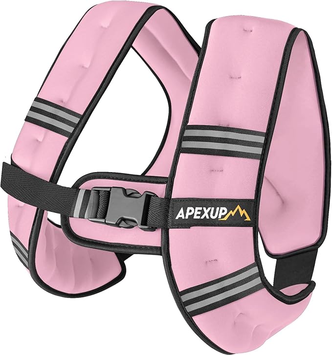 APEXUP Weighted Vest with 5lbs/10lbs/15lbs/20lbs/25lbs/30lbs Weights and Reflective Stripe, Weight Vest Men Women for Workout, Strength Training, Running