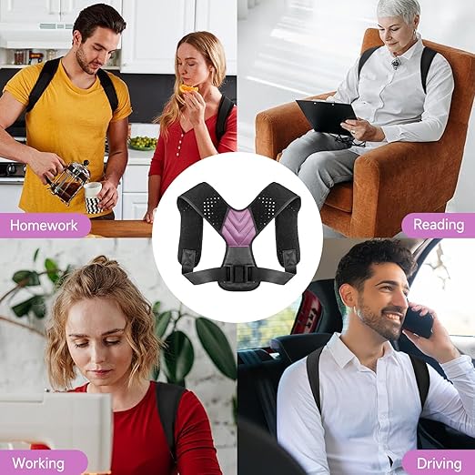 Posture Corrector for Men and Women, Adjustable Shoulder Brace, Invisible Back Support Brace Shoulder Straightener for Neck Shoulder & Upper Back Pain Relief, Large