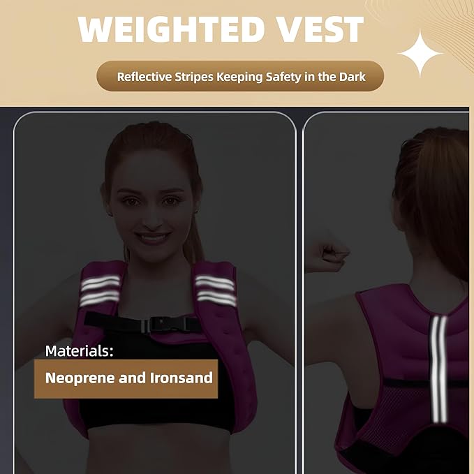 Weighted Vest for Women Men Kids, 6lbs/12lbs/4-10lbs Adjustable Weight Vest with Reflective Stripes, Upgrade Strength Training Vest for Running, Body Workout, Jogging, Cadio, Walking