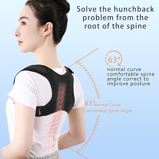 Posture Corrector for Women and Man - Posture Trainer for Neck Hump & Scoliosis Correction | Adjustable, Comfortable, and Pain-Relieving | Ideal for Desk Workers & Long-Term Wear(One Size)