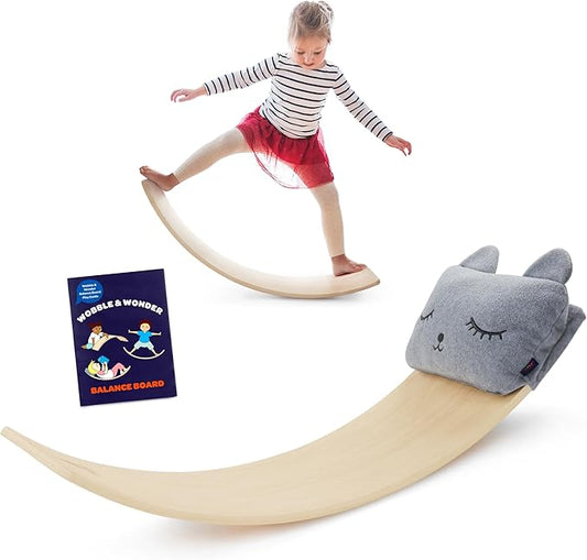 Battat Education – Kids Balance Board Wooden – Wood Balance Board Kids – Montessori Toy – Wooden Toys for Toddlers – 3 Years + – Wobble & Wonder