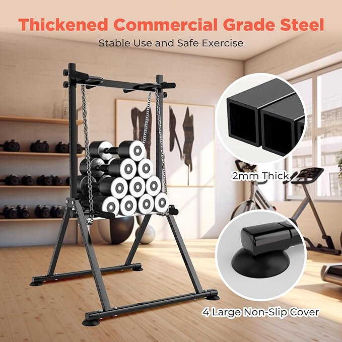 Foldable Power Tower Dip Station Pull Up Bar