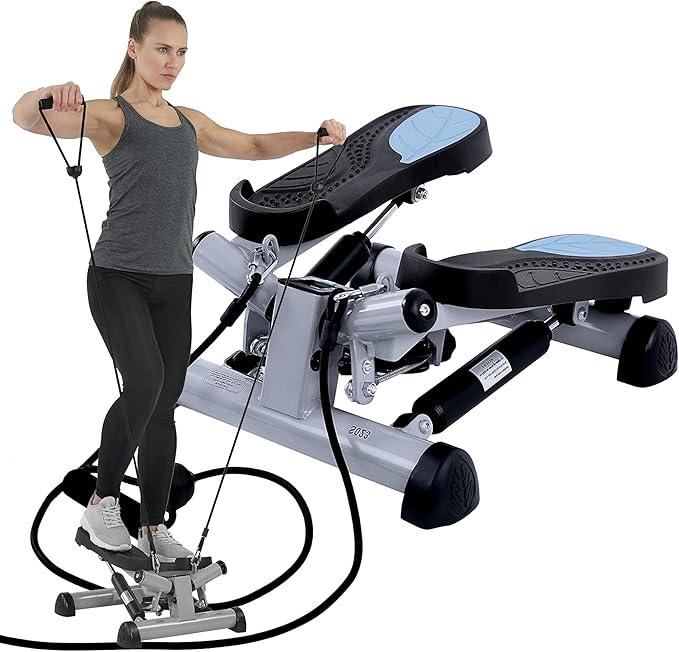 Efitment Mini Stepper Steppers for Exercise at Home Stair Step Cardio Thigh Master Workout Equipment Fitness Pedal Exerciser Non-Slip Pedals with Resistance Bands LCD Digital Monitor Climber